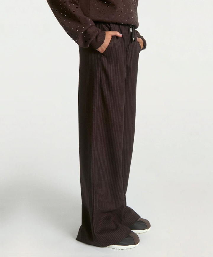 ESILA PINSTRIPE VIS 350 G meisjes pantalon bruin