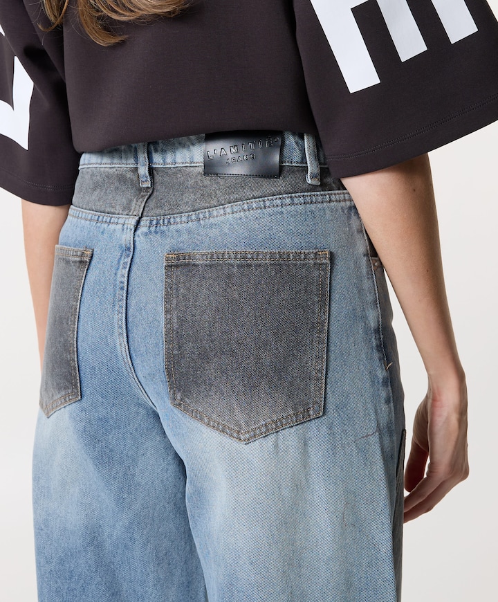 Two-Tone Patch Tall jeans blauw