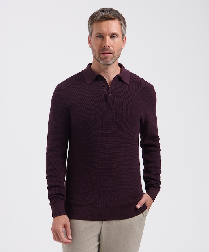 Heren polo bordeaux