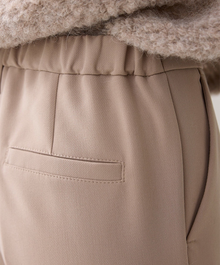 Wide legs foam uni broek beige