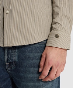 Heren overhemd lange mouw grijs