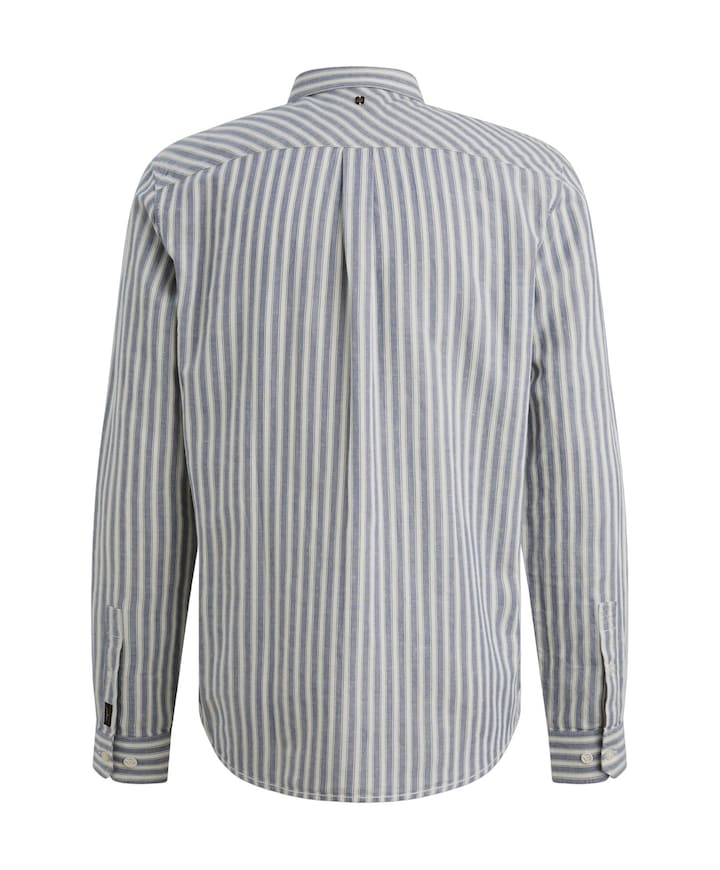 Heren overhemd lange mouw blauw