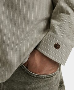 Heren overhemd lange mouw groen