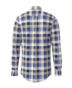 Heren overhemd lange mouw blauw