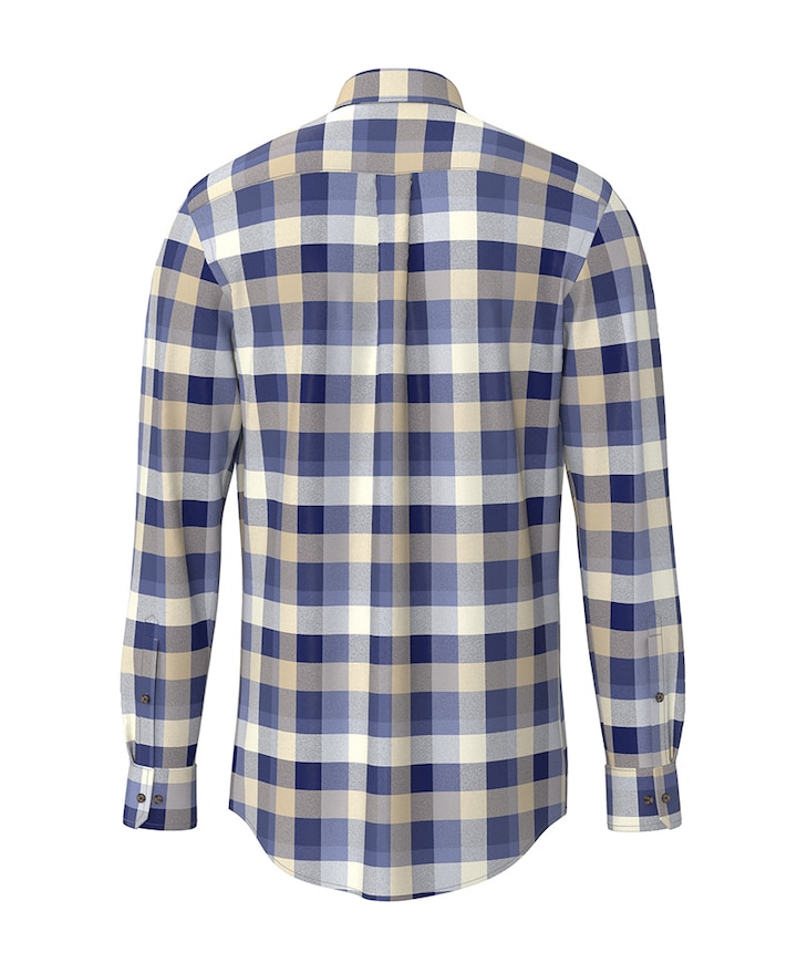 Heren overhemd lange mouw blauw