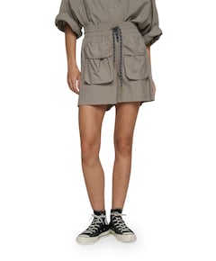 crinkle utility dames korte broek grijs