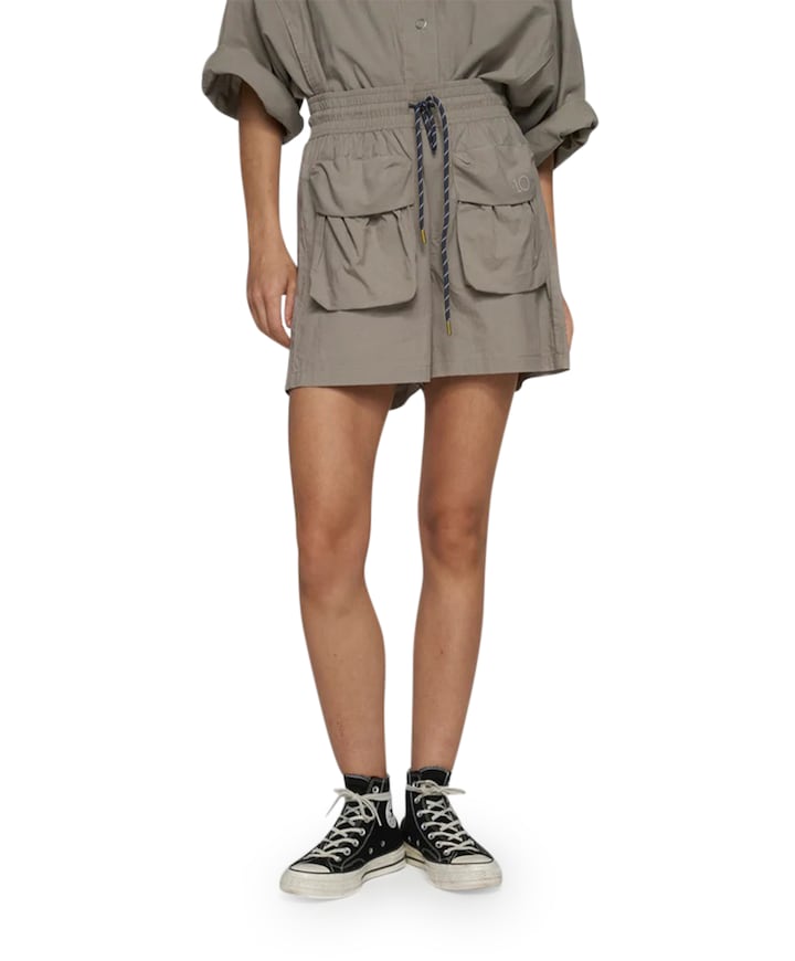 crinkle utility dames korte broek grijs