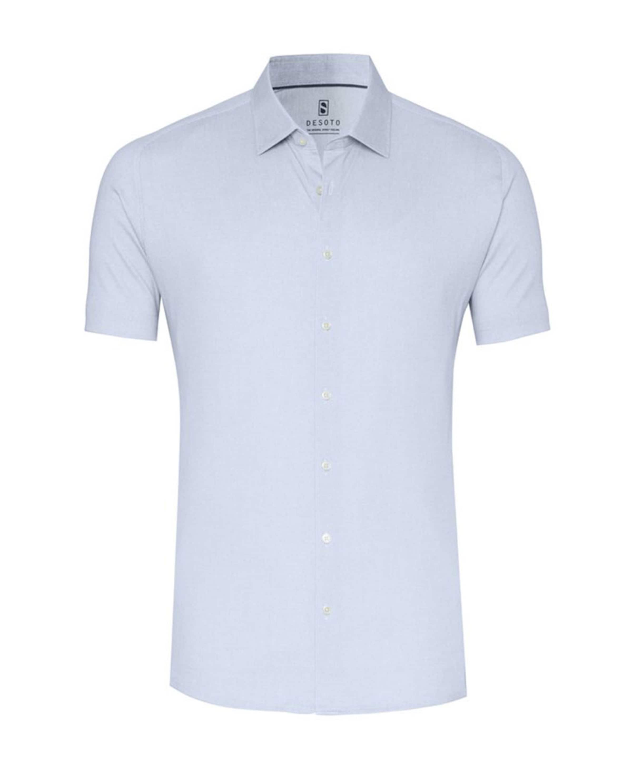 Heren overhemd korte mouw blauw