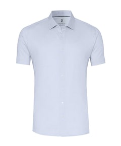 Heren overhemd korte mouw blauw