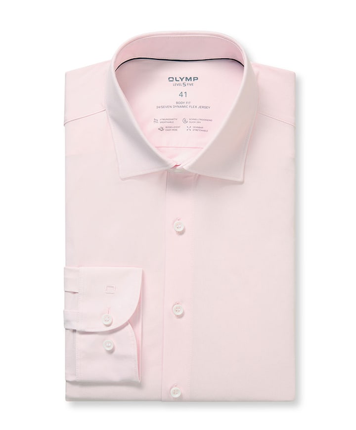 Heren overhemd lange mouw roze