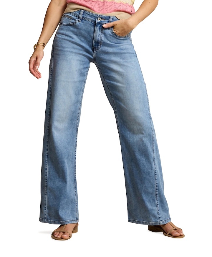 Claudette Slanted Seam dames jeans blauw