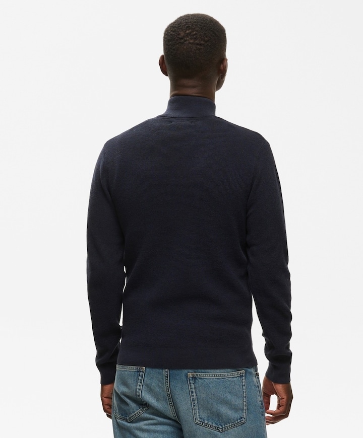 Trui met rits blauw