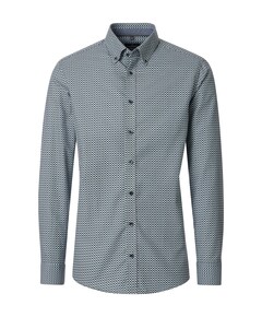 Heren overhemd lange mouw blauw