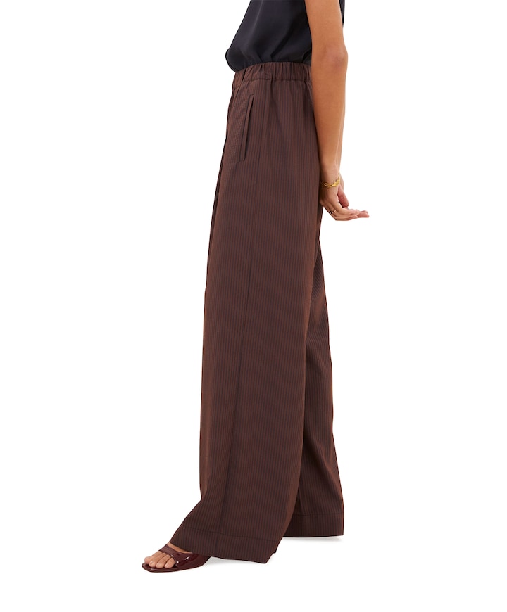 celin tan stripe dames broek bruin