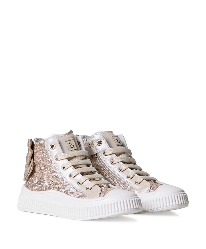 meisjes veterschoenen beige