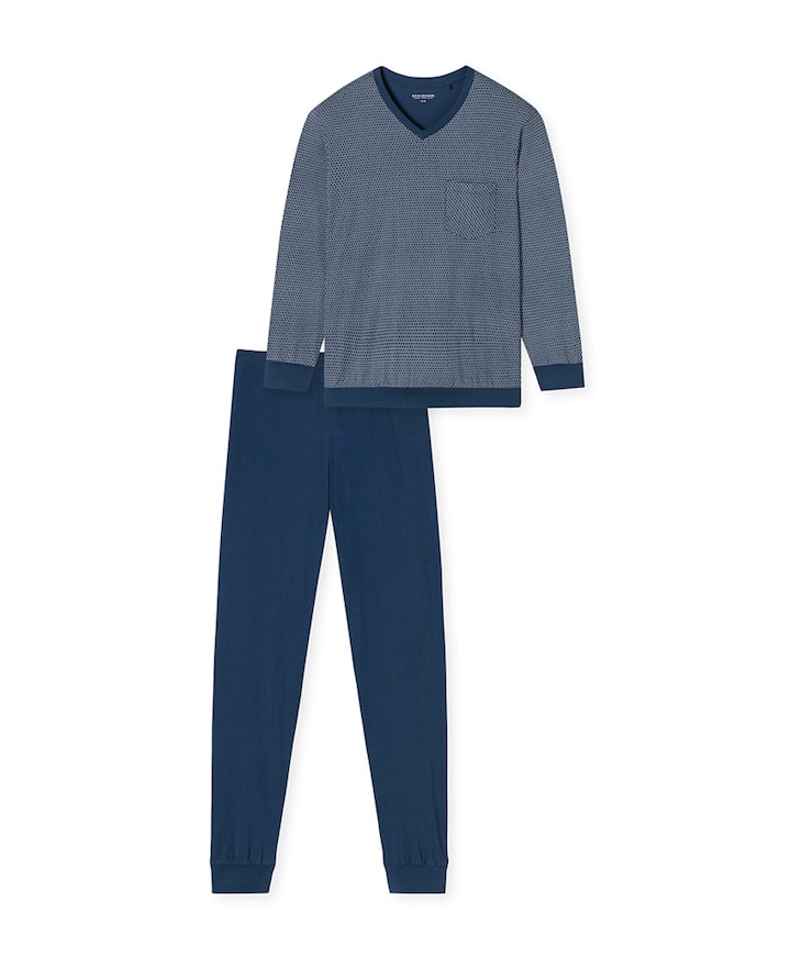 Heren pyjamaset blauw