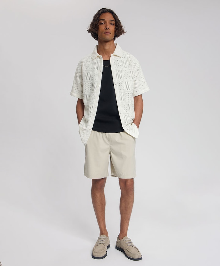 STAR MELANGE SHORTS heren korte broek beige