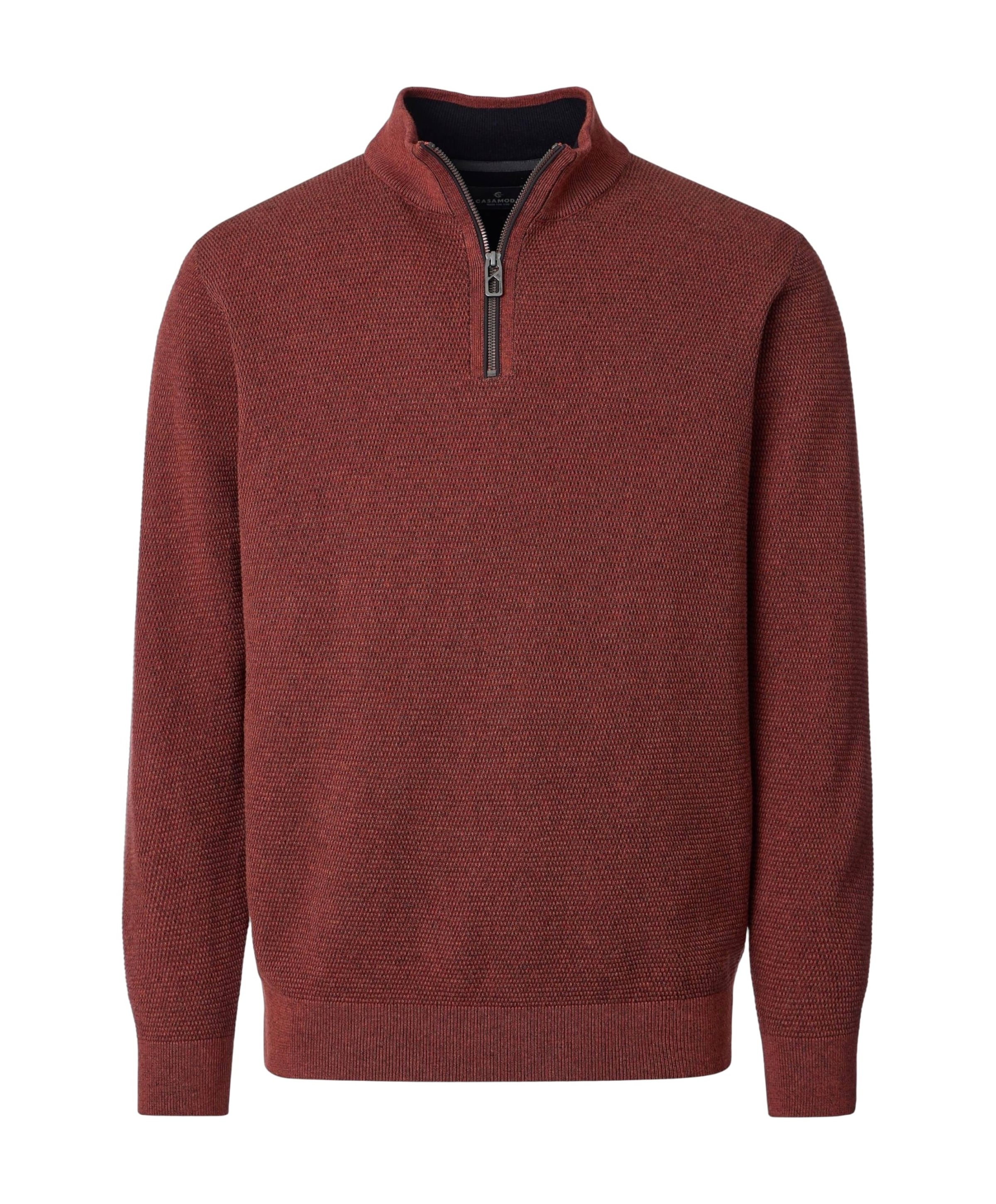 Heren trui met rits rood