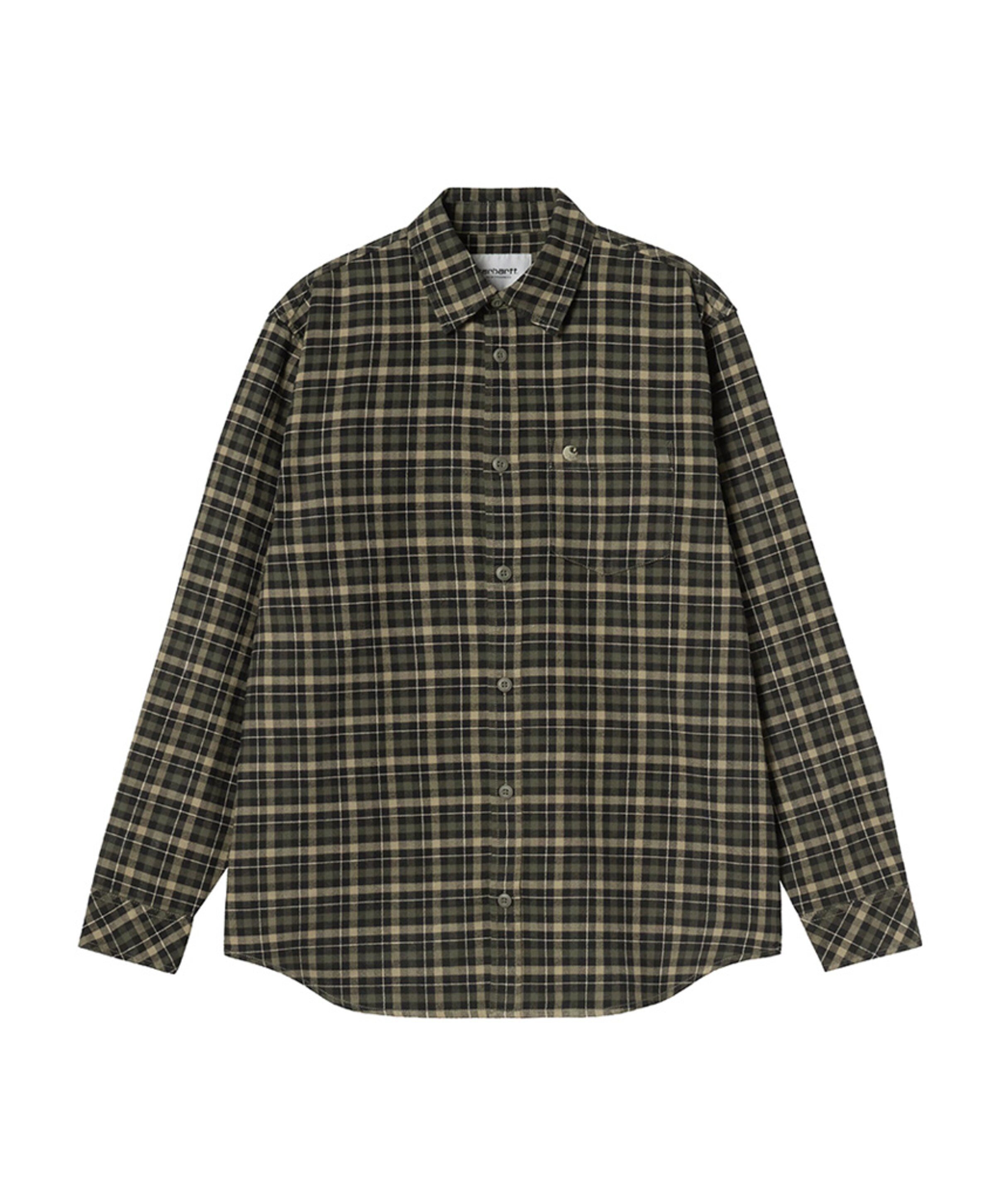 Heren overhemd lange mouw groen