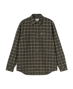 Heren overhemd lange mouw groen