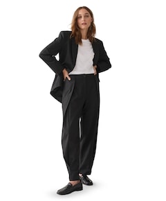 Pinstripe dames broek zwart