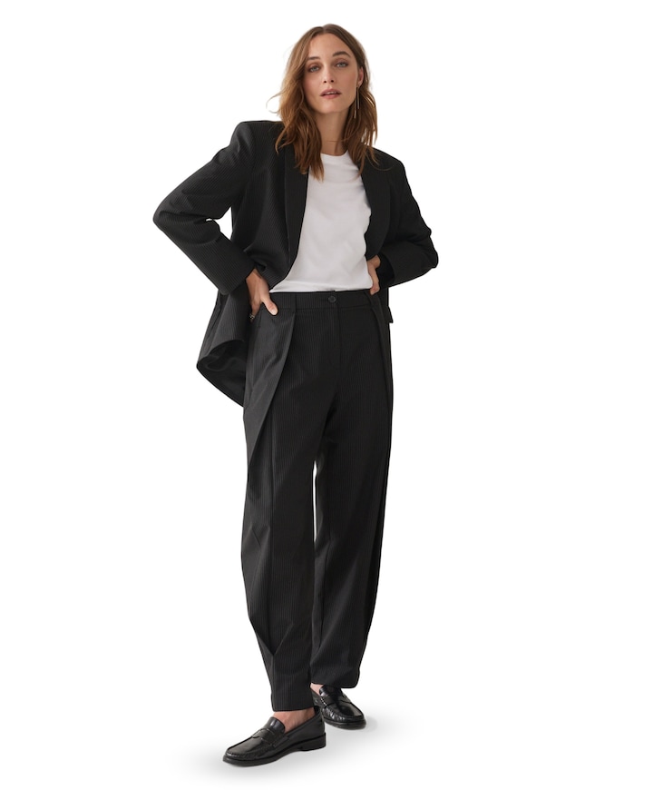 Pinstripe dames broek zwart