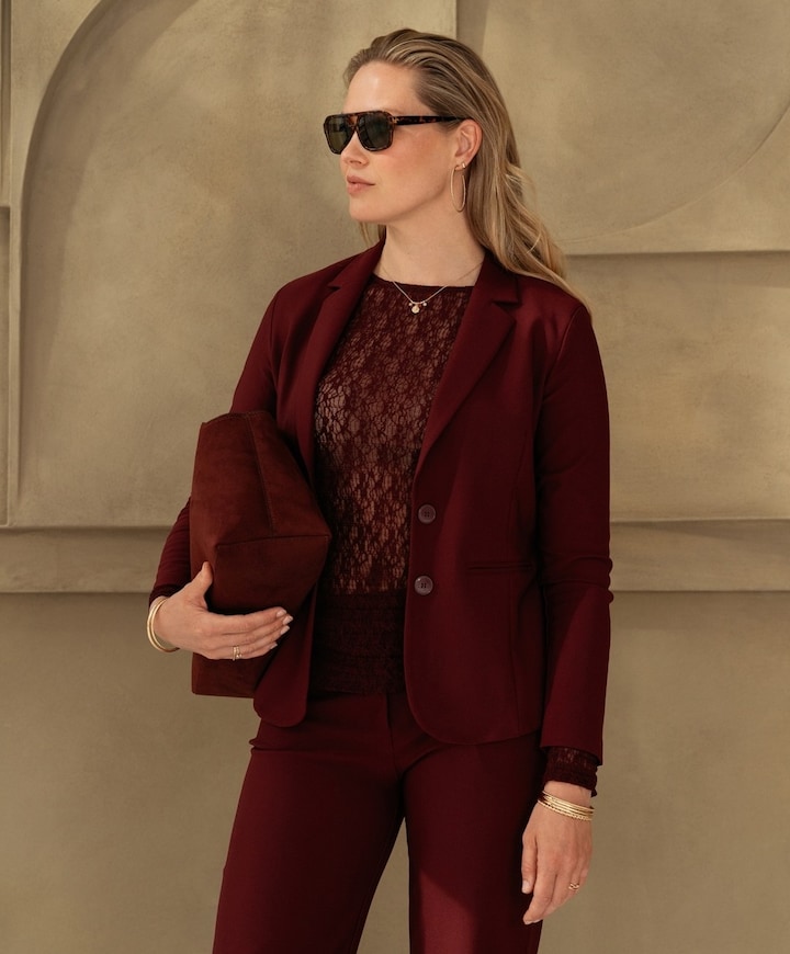 Dames blazer bordeaux