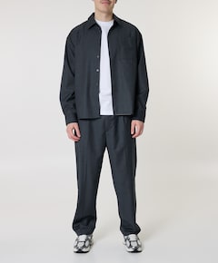 OLAF Regular Wool Blend Pleated heren pantalon grijs