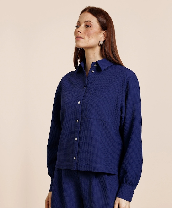 Dames blouse blauw