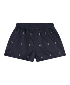 EYELET dames korte broek blauw