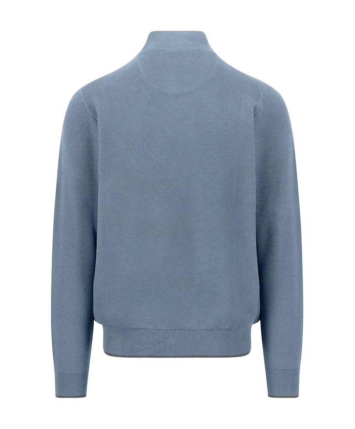 Heren trui met rits blauw