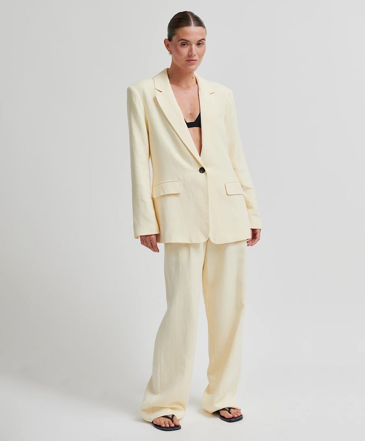 Dames blazer geel