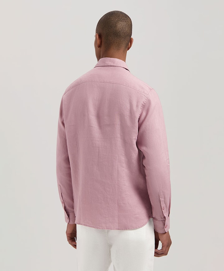 Heren overhemd lange mouw roze