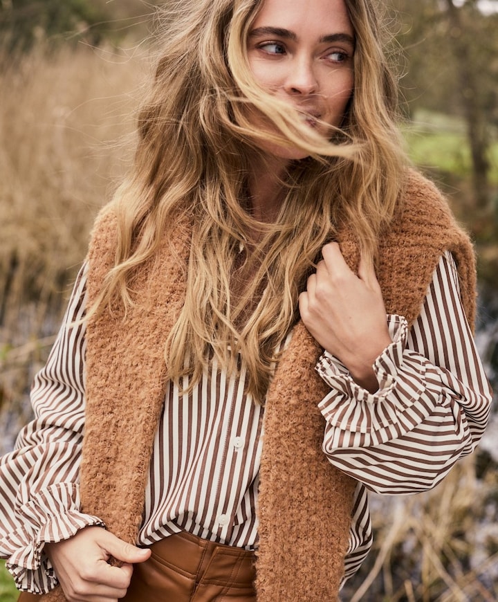 Dames blouse bruin