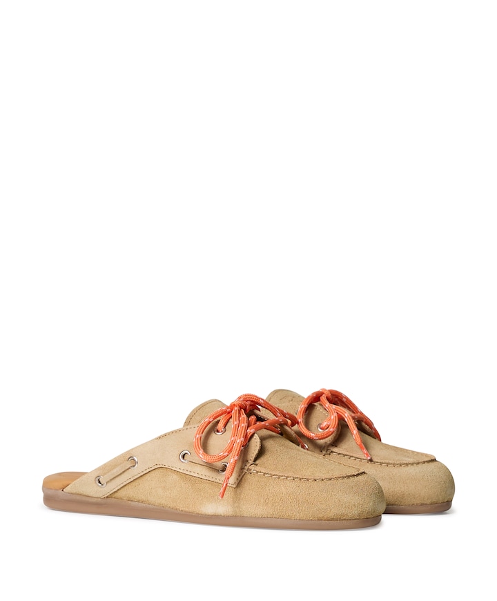 Boat Loafer Mule  dames clogs beige