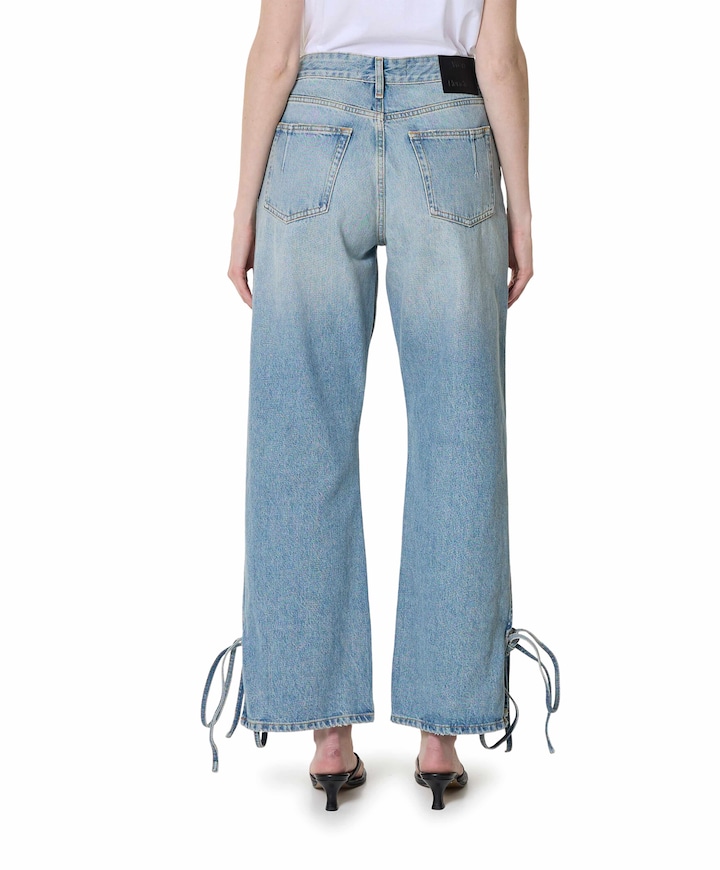 Baggy string dames jeans blauw