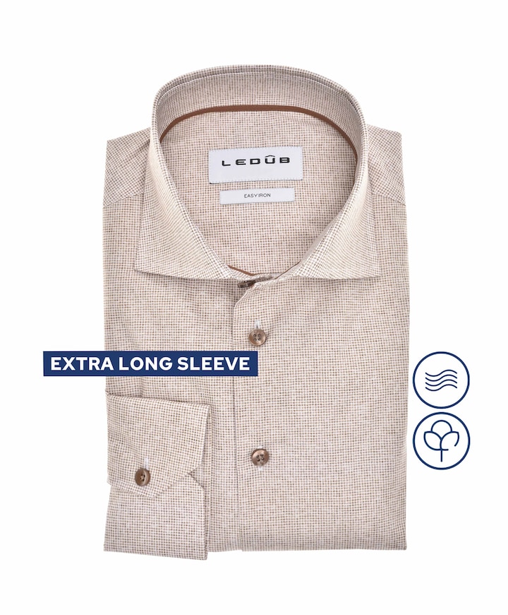 Overhemd lange mouw bruin