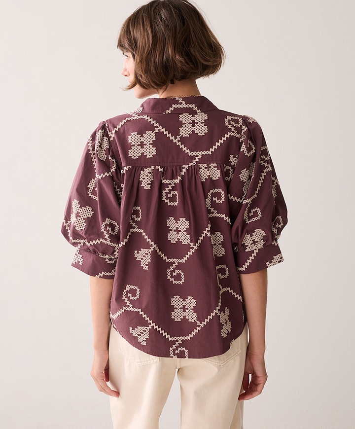 Dames blouse bruin