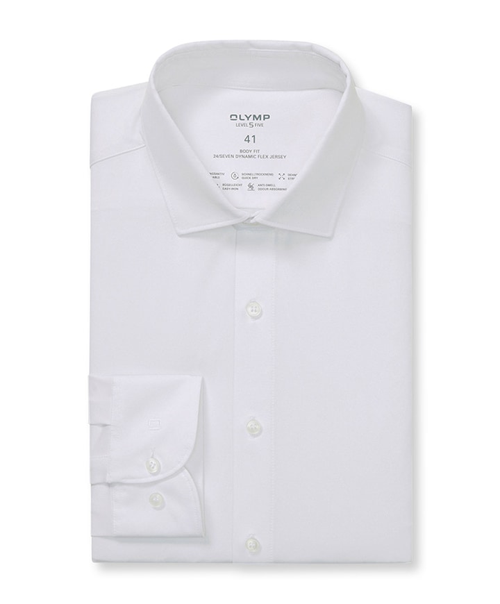 Heren overhemd lange mouw wit