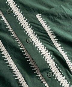 Heren overhemd korte mouw groen