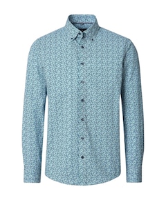 Heren overhemd lange mouw blauw