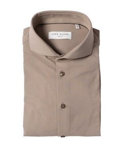 Heren overhemd lange mouw bruin