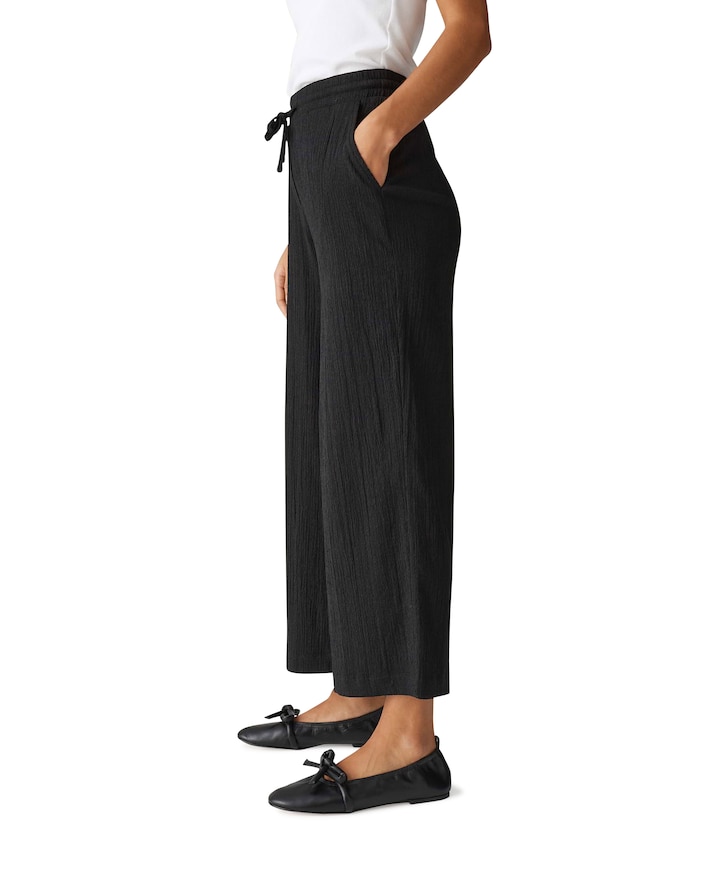 Mileni crinkle dames broek zwart