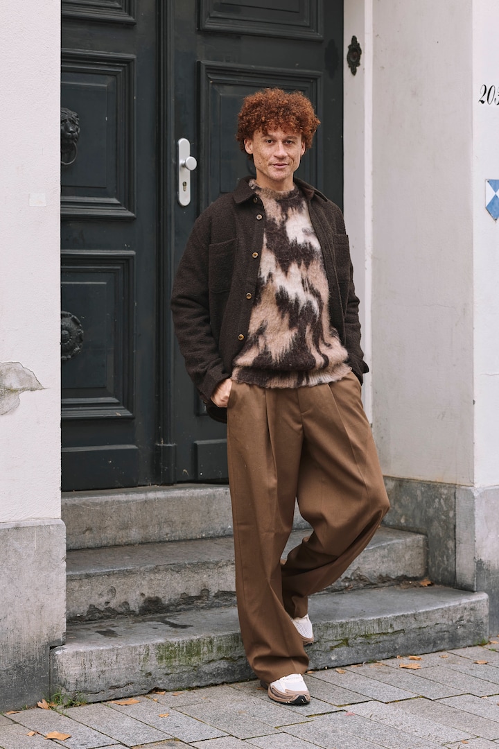 Heren overshirt bruin