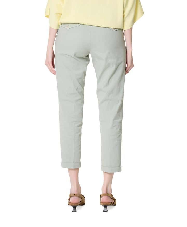 Karina turn-up dames broek groen