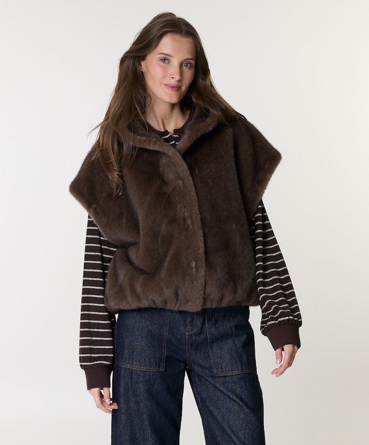Dames jas bruin