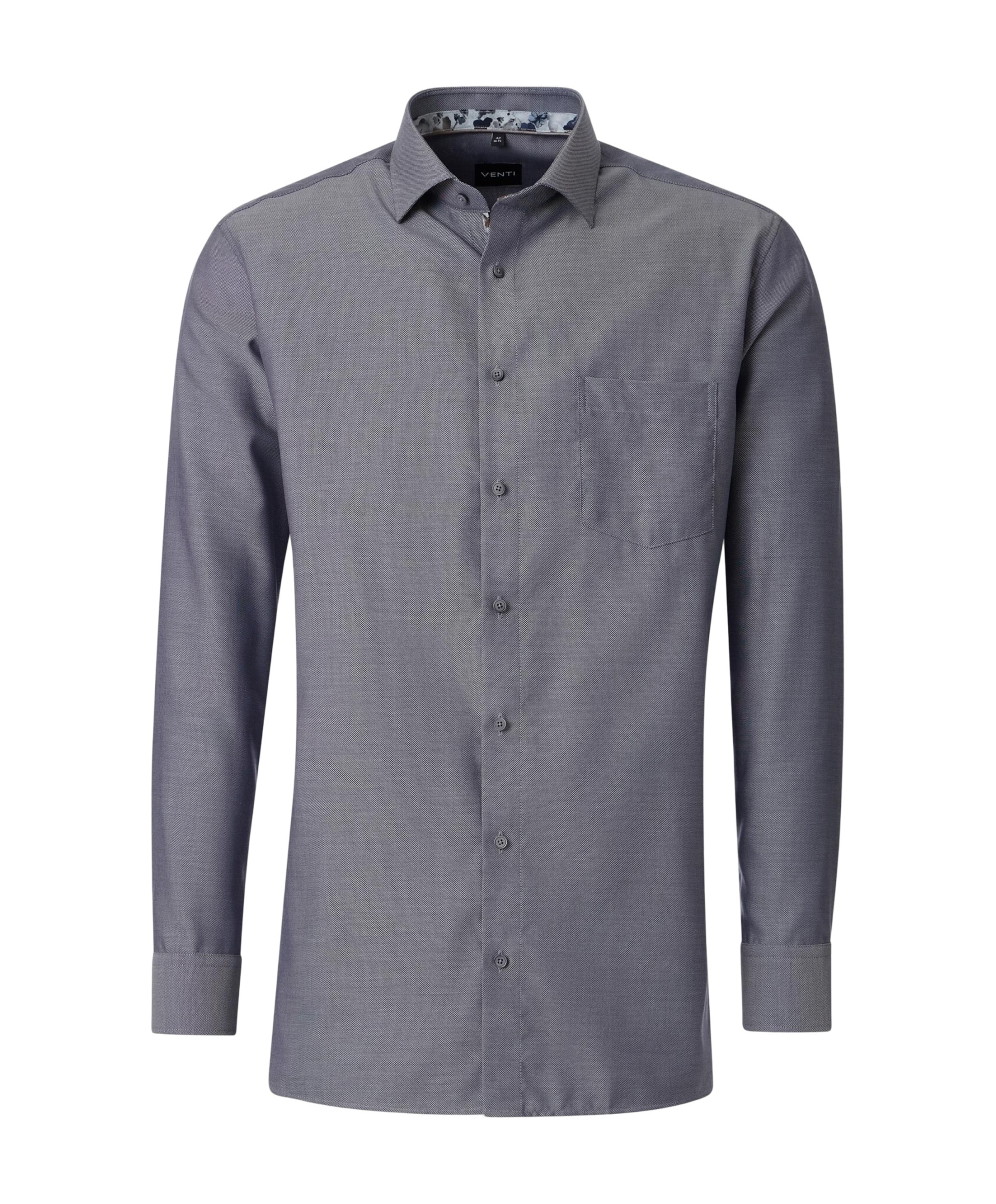 Heren overhemd lange mouw blauw