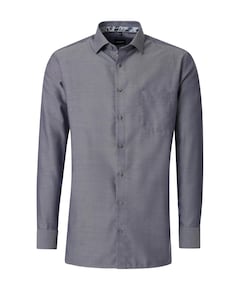 Heren overhemd lange mouw blauw