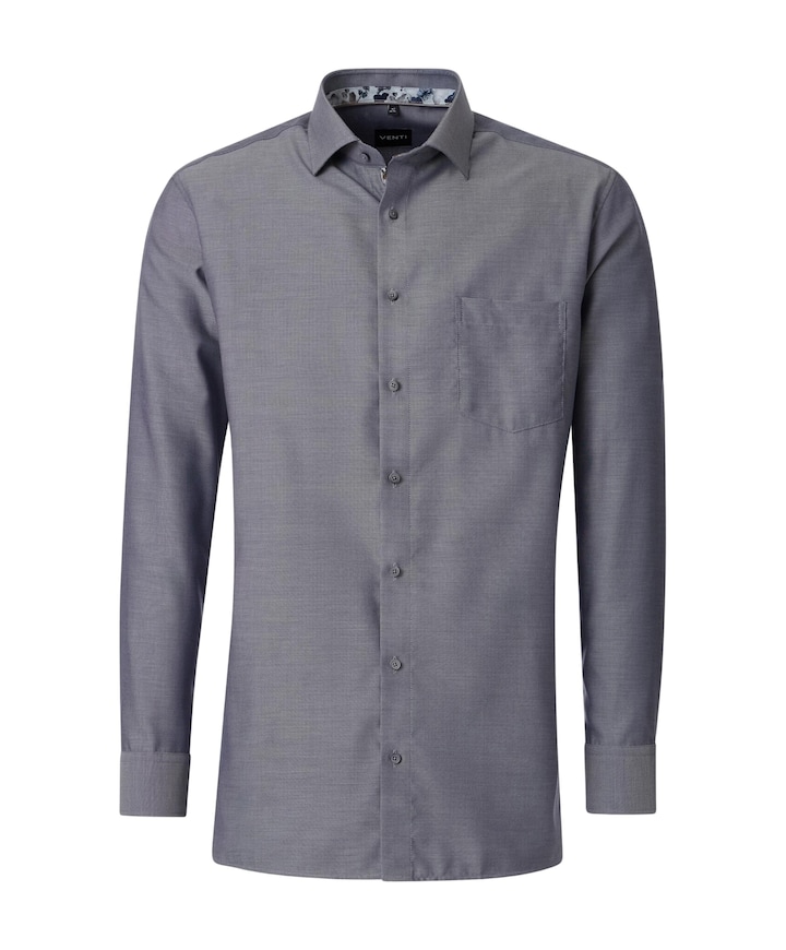 Heren overhemd lange mouw blauw
