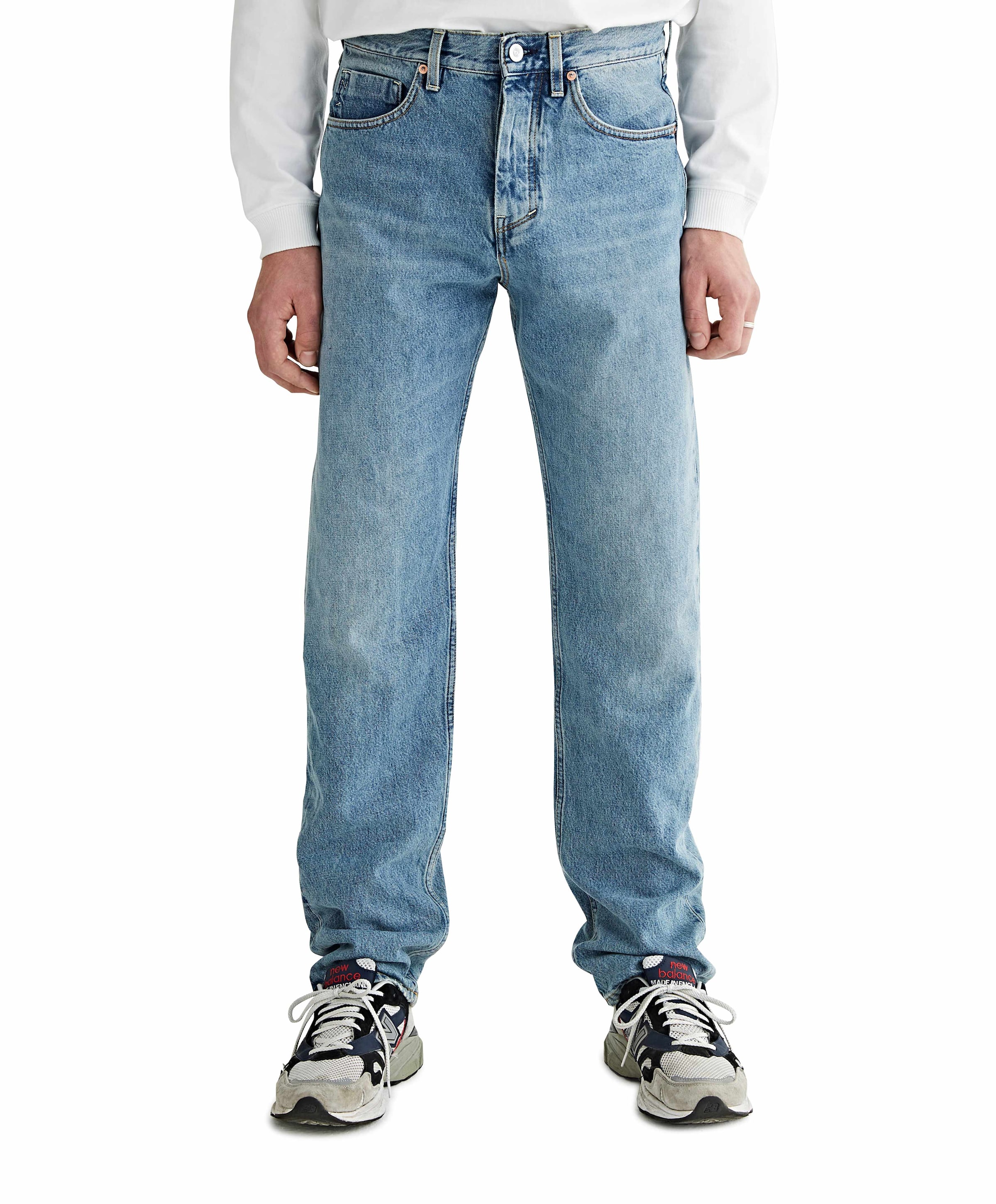 regular straight heren jeans blauw
